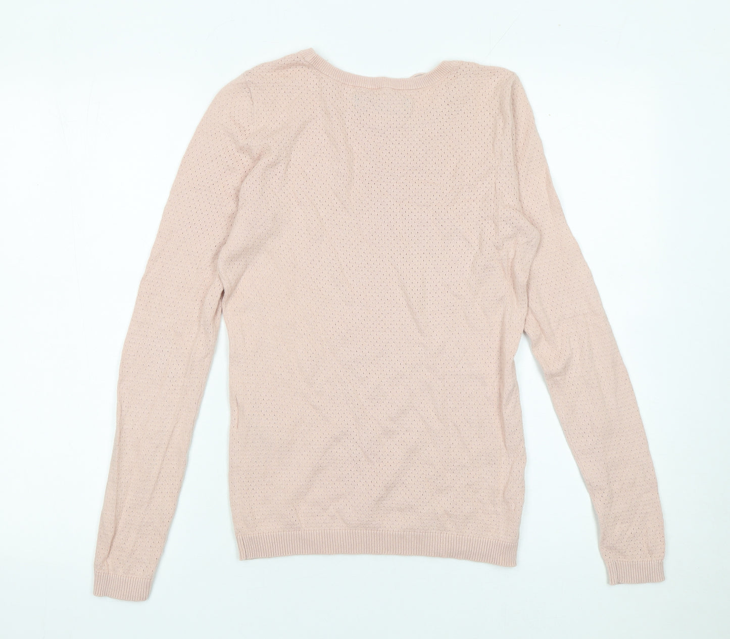 Vero Moda Womens Pink XS Cotton Crew Neck Long Sleeve Pullover Jumper