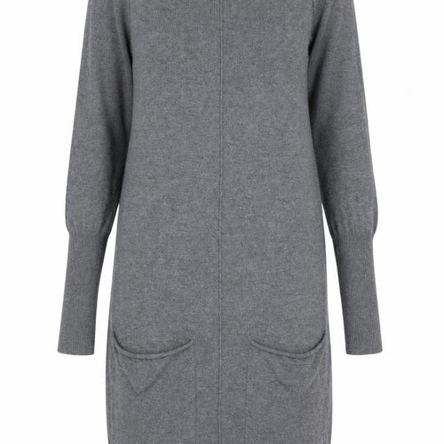YAYA Women Grey Cashmere Mix Jumper Dress XS Long Sleeve Knitwear