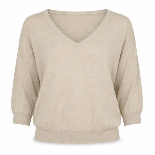 Banana Republic Women Beige Silk Blend V-Neck Pullover Jumper XS