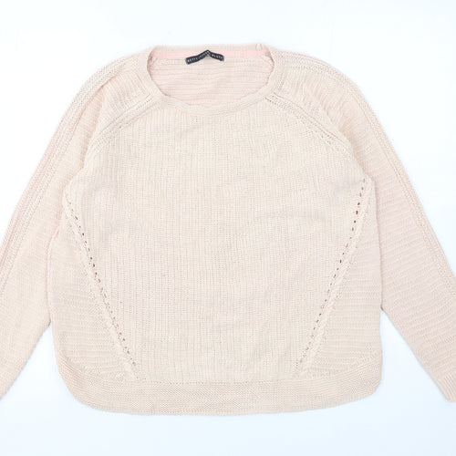 Betty Jackson Black Women's Beige Cotton Knit Jumper Size 12