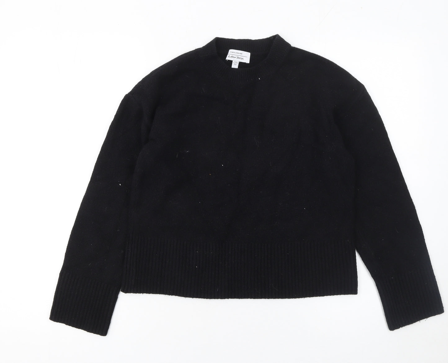 & Other Stories Women’s Black Crew Neck Knit Jumper XS Wool Cotton Mix