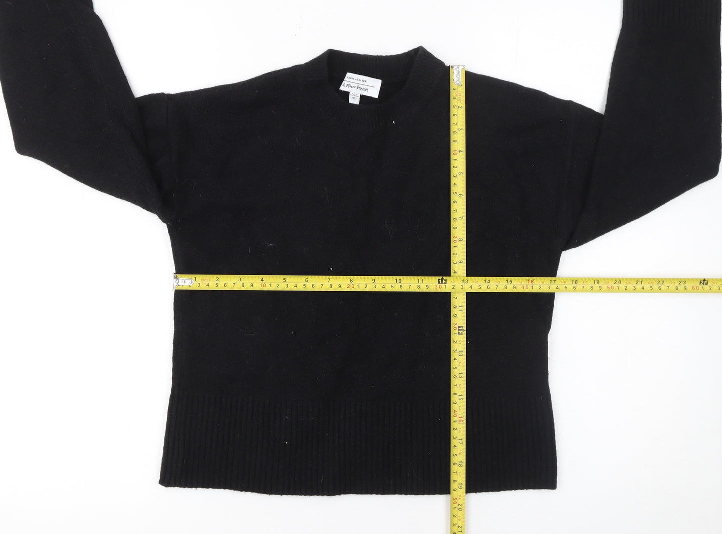 & Other Stories Women’s Black Crew Neck Knit Jumper XS Wool Cotton Mix