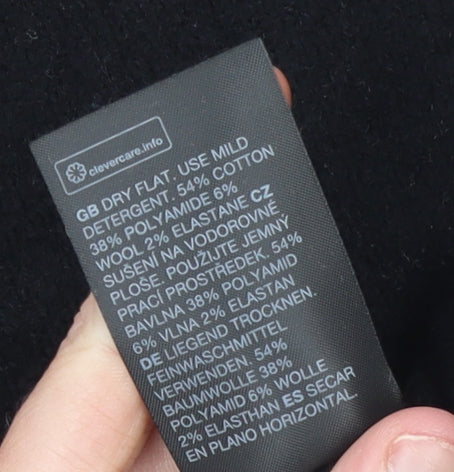 & Other Stories Women’s Black Crew Neck Knit Jumper XS Wool Cotton Mix