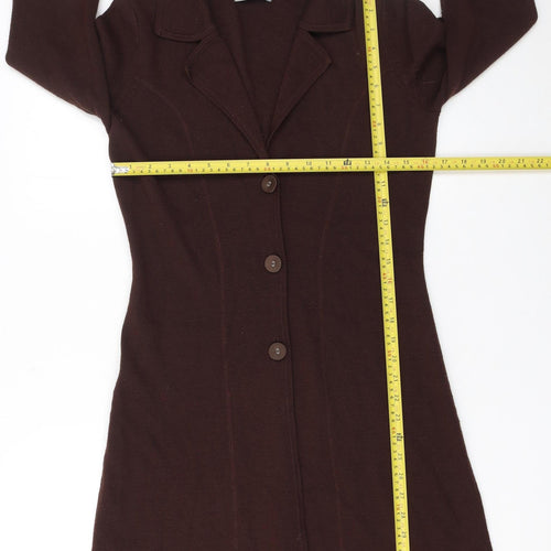 Marks and Spencer Womens Brown Wool Blend Long Cardigan UK 12