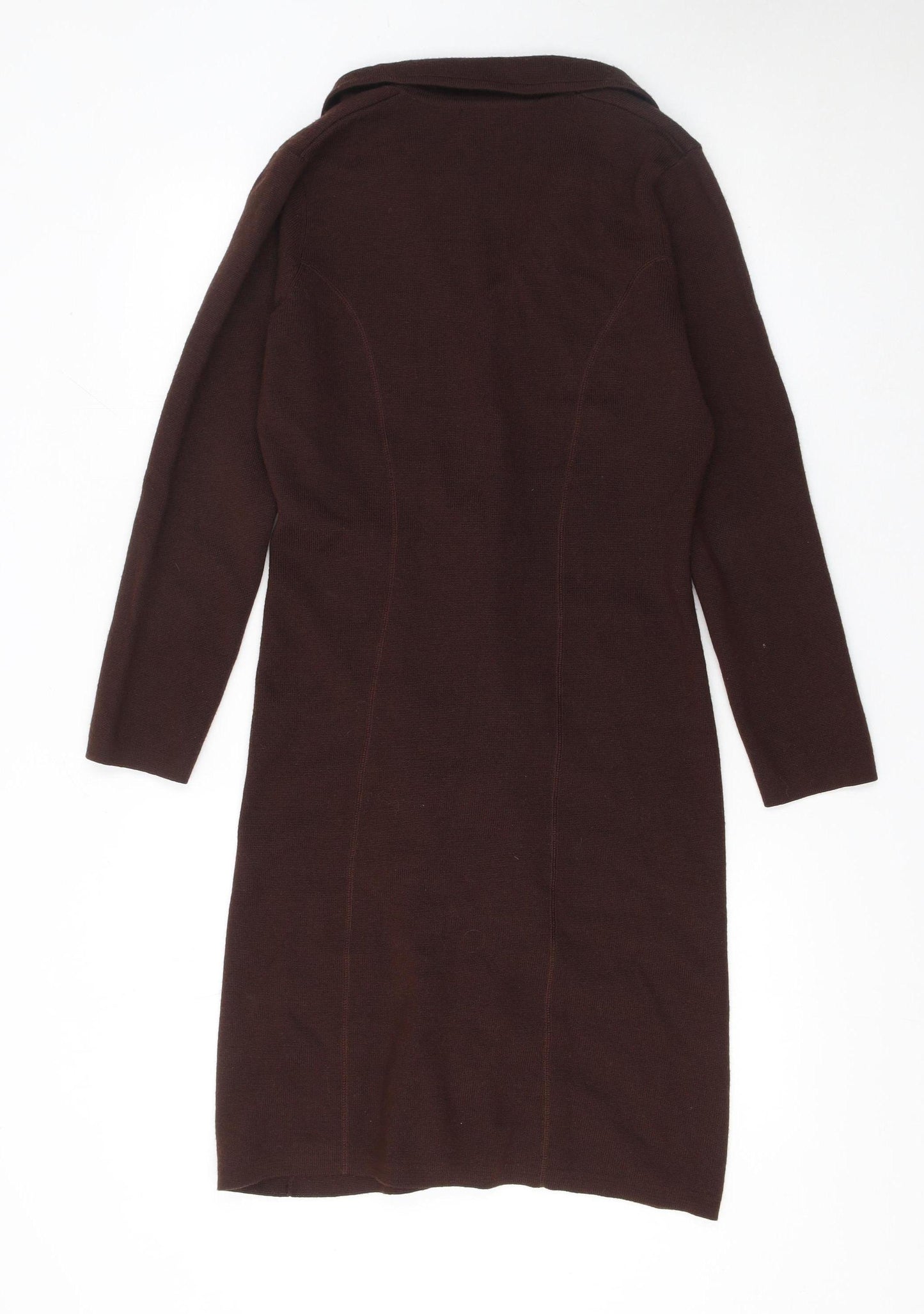 Marks and Spencer Womens Brown Wool Blend Long Cardigan UK 12