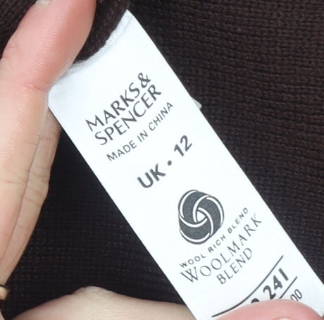 Marks and Spencer Womens Brown Wool Blend Long Cardigan UK 12