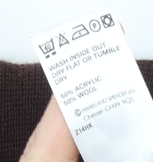 Marks and Spencer Womens Brown Wool Blend Long Cardigan UK 12