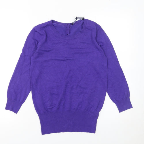 French Connection Women's Purple XS Button Back Knit Cardigan