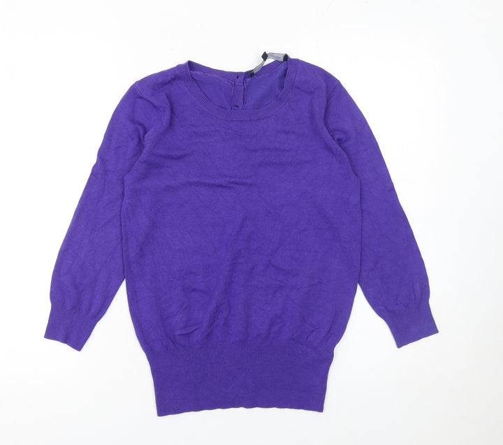 French Connection Women's Purple XS Button Back Knit Cardigan