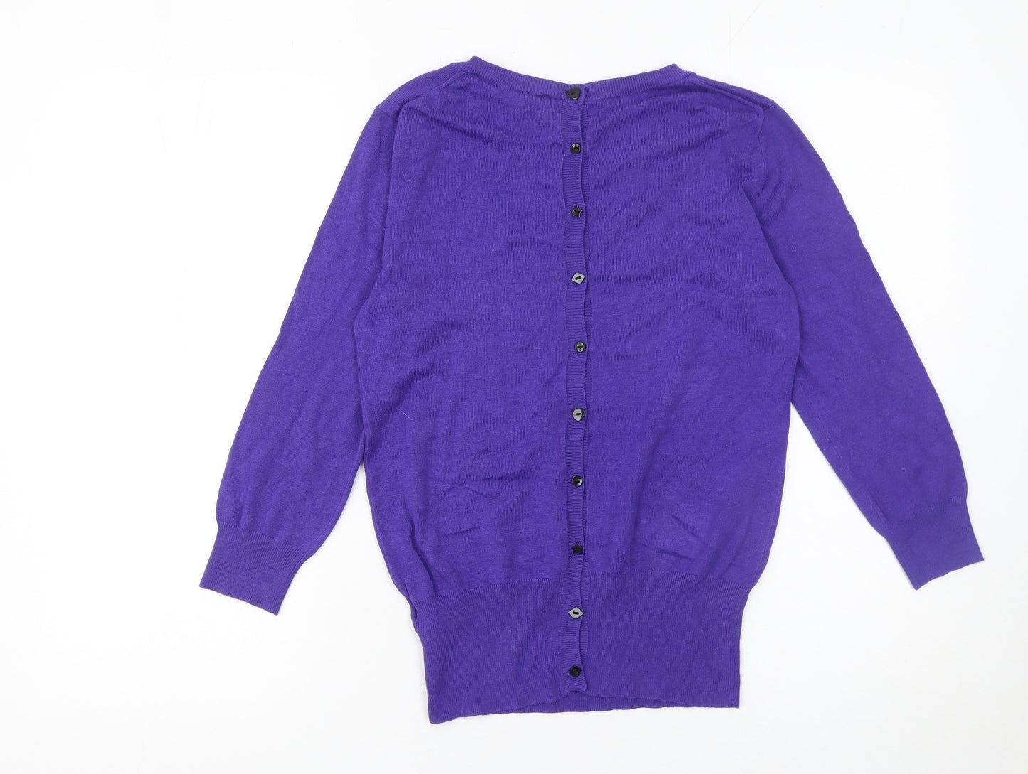 French Connection Women's Purple XS Button Back Knit Cardigan