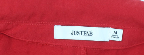 JustFab Women Red Sleeveless Suit Waistcoat M Regular Fit Polyester