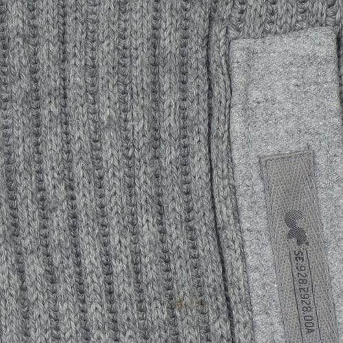 Next Men's Grey Full Zip Chunky Knit High Neck Jumper Size M