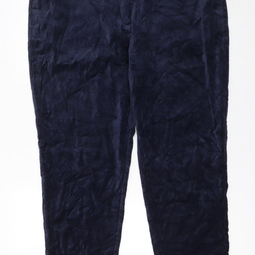 Marks and Spencer Women’s Blue Regular Fit Velvet Trousers Size 20