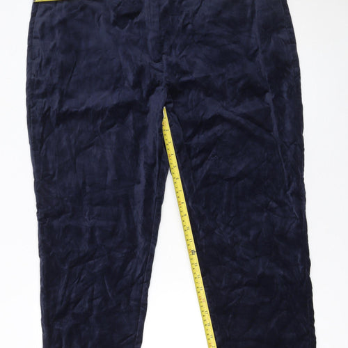 Marks and Spencer Women’s Blue Regular Fit Velvet Trousers Size 20