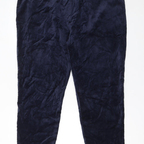 Marks and Spencer Women’s Blue Regular Fit Velvet Trousers Size 20