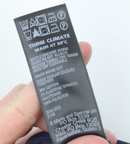 Marks and Spencer Women’s Blue Regular Fit Velvet Trousers Size 20