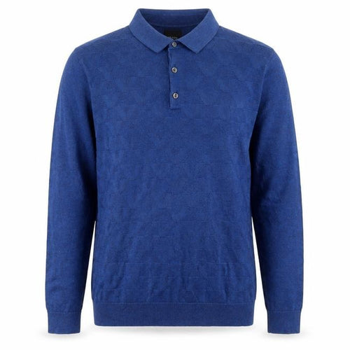 Burton Menswear London Men's Blue Long Sleeve Polo Shirt L