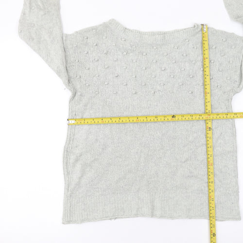 White Stuff Women’s Grey Crew Neck Merino Wool Blend Jumper UK 12