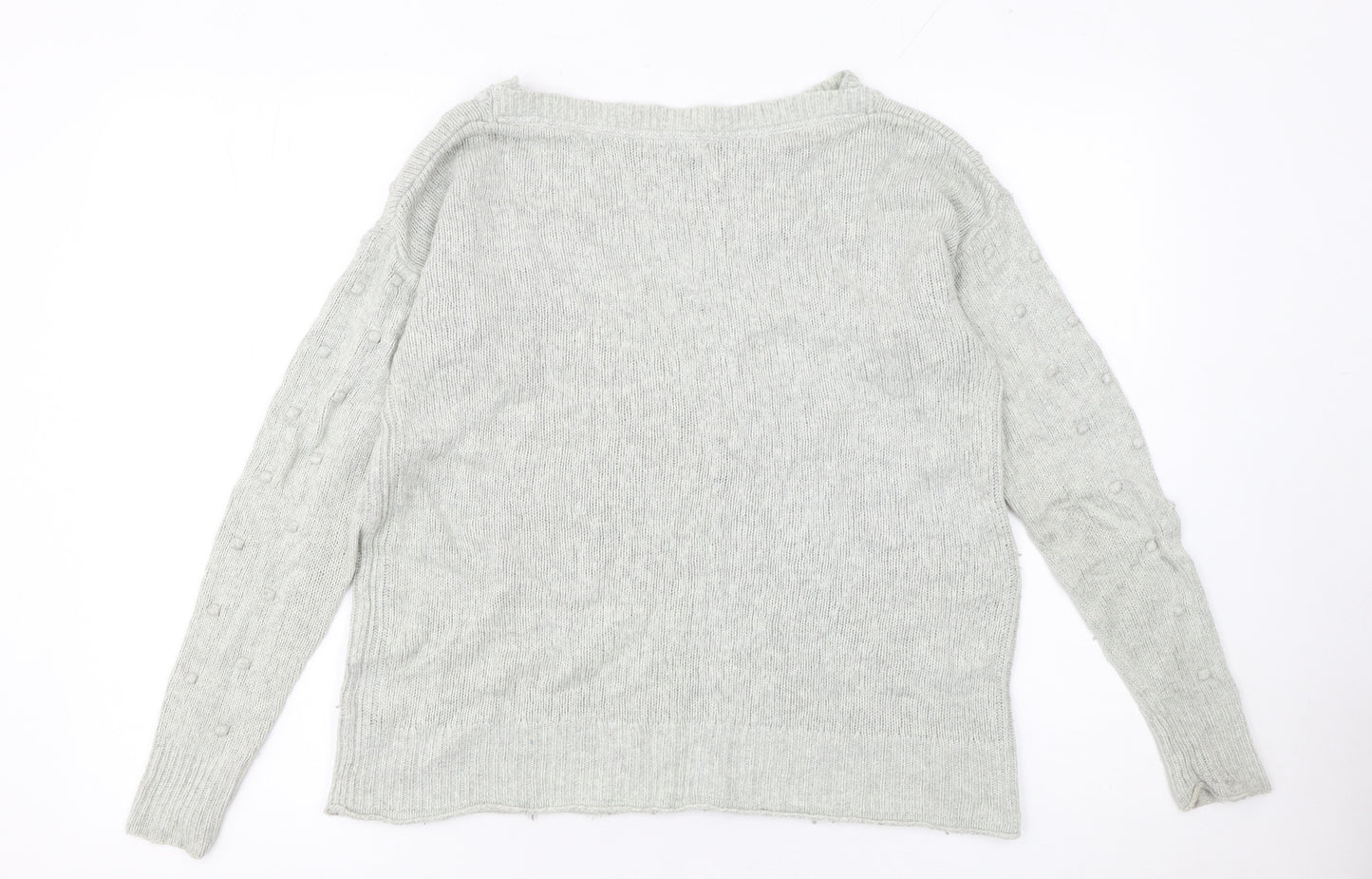 White Stuff Women’s Grey Crew Neck Merino Wool Blend Jumper UK 12