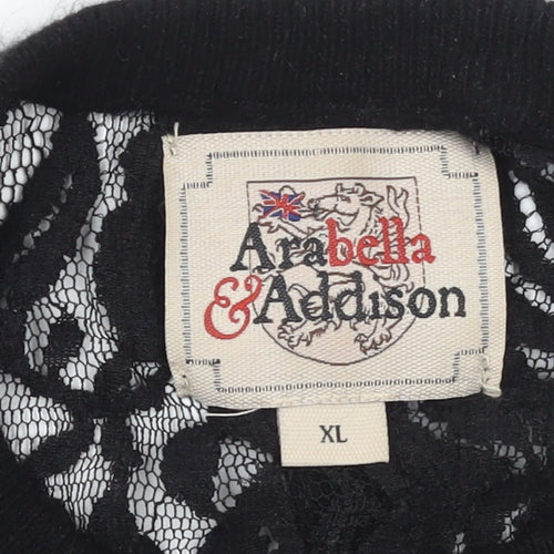 Arabella & Addison Women's Black Lace Knit Cardigan XL