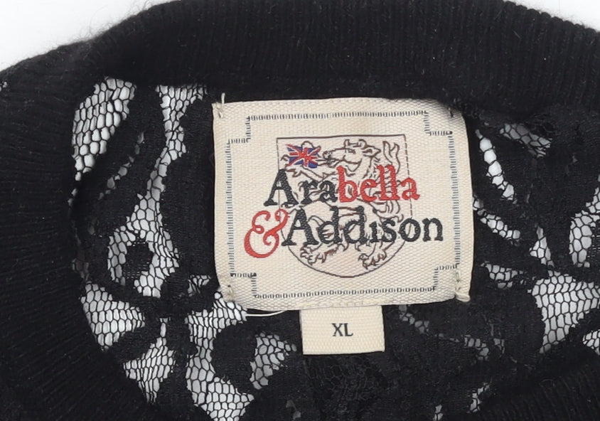 Arabella & Addison Women's Black Lace Knit Cardigan XL