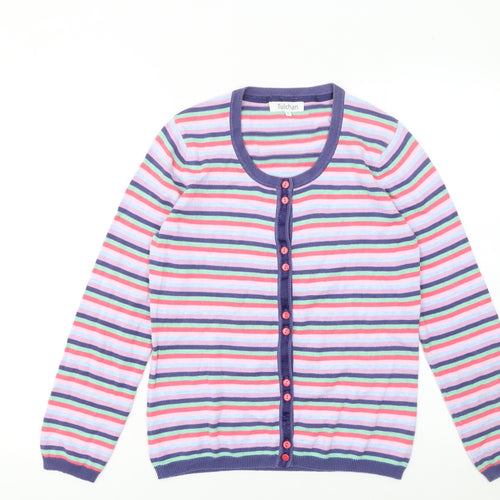 Tulchan Womens Multicoloured Cotton Striped Cardigan Size S
