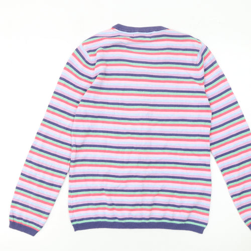 Tulchan Womens Multicoloured Cotton Striped Cardigan Size S