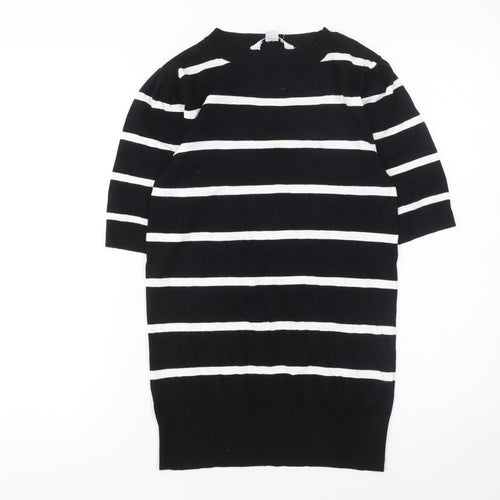 Dorothy Perkins Womens Black Striped Knit Pullover Jumper Size S