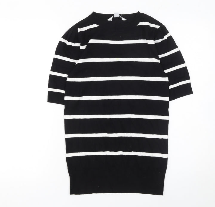 Dorothy Perkins Womens Black Striped Knit Pullover Jumper Size S
