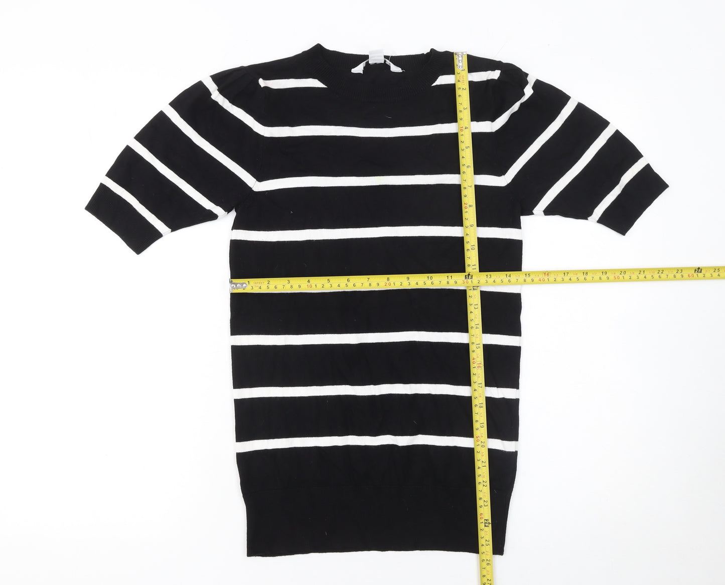 Dorothy Perkins Womens Black Striped Knit Pullover Jumper Size S