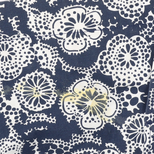 Mistral Women's Blue Floral Hooded Cotton Rain Coat Size 8