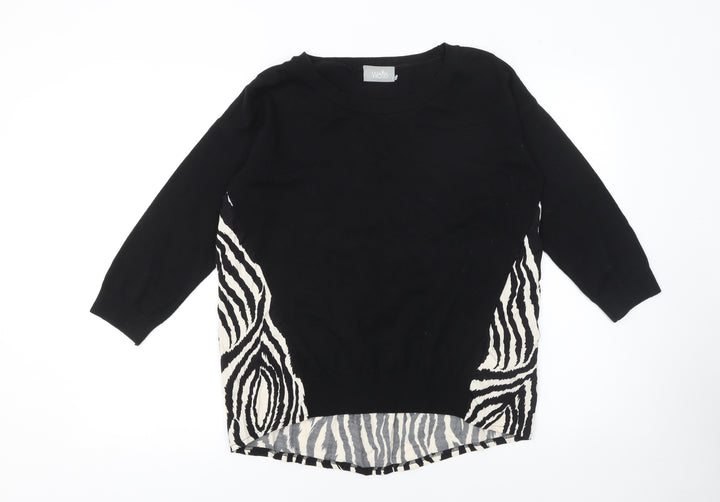 Wallis Women’s Black Animal Print Pullover Jumper Size S
