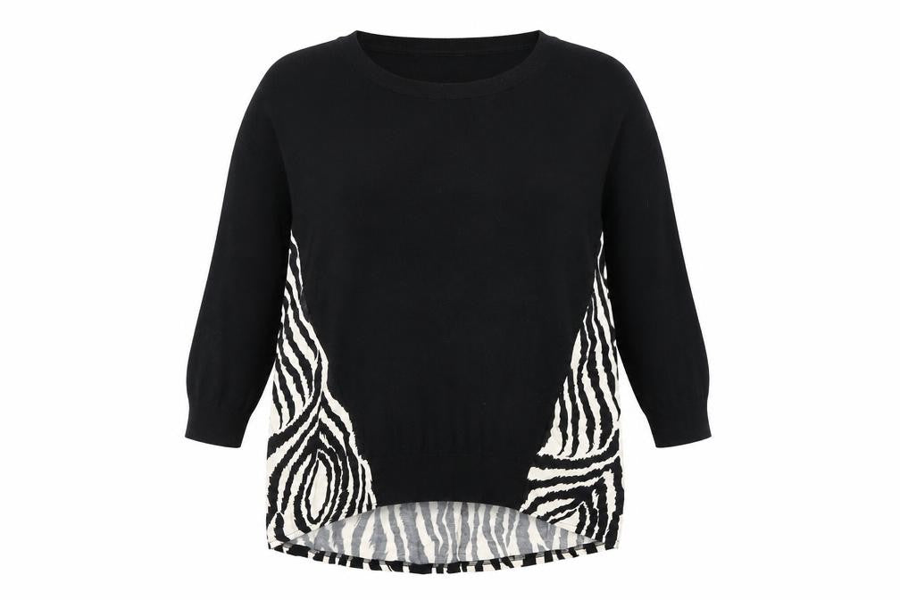 Front view of Wallis Women’s Black Animal Print jumper, size S