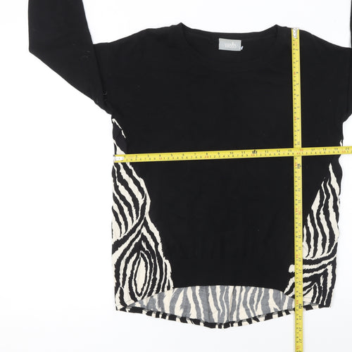 Wallis Women’s Black Animal Print Pullover Jumper Size S