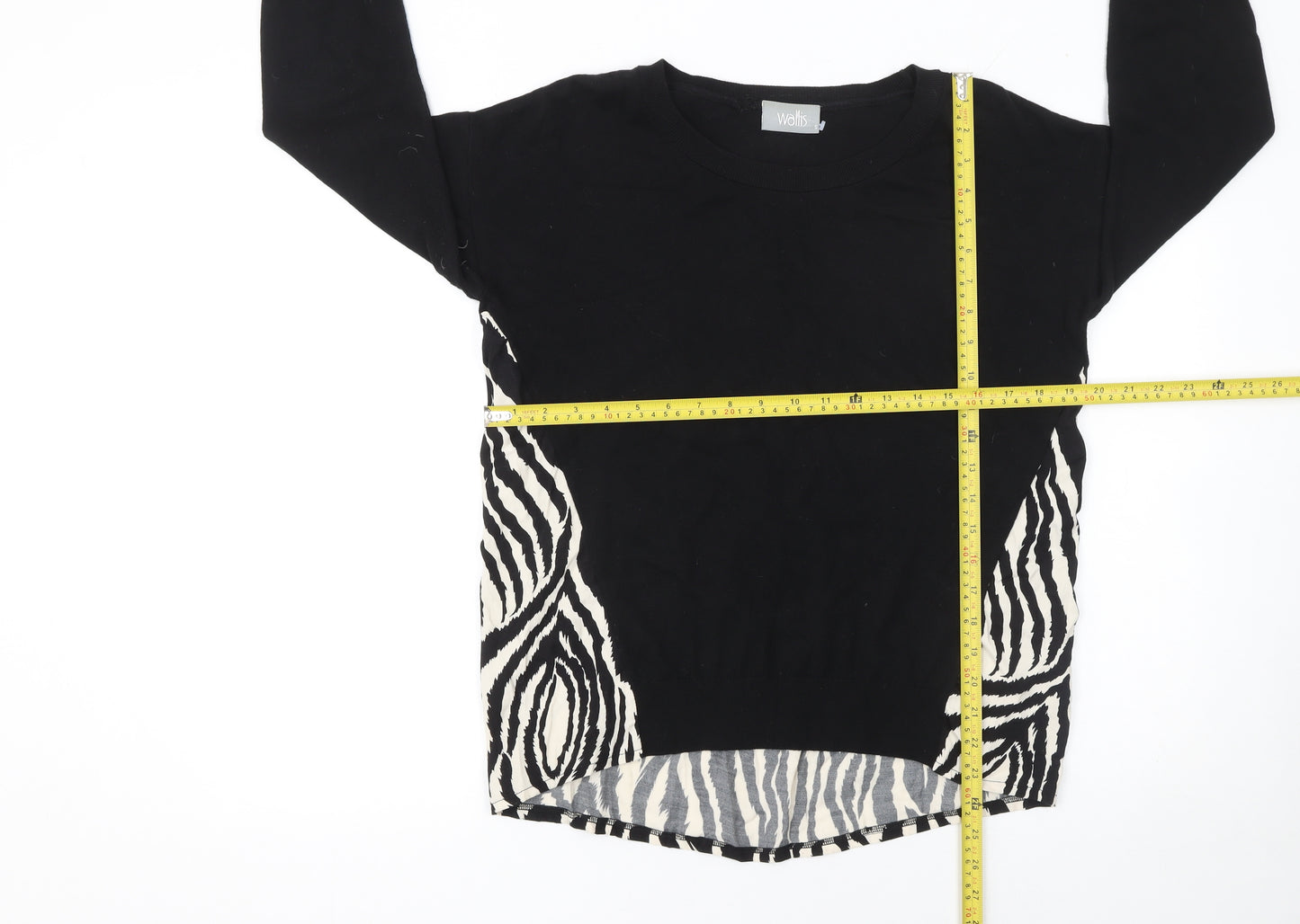 Wallis Women’s Black Animal Print Pullover Jumper Size S