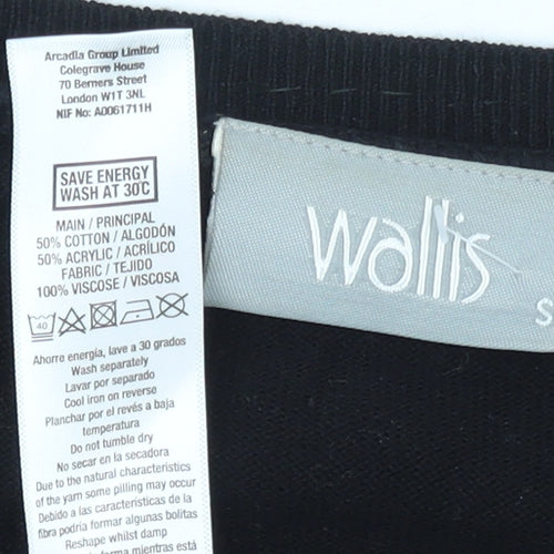 Wallis Women’s Black Animal Print Pullover Jumper Size S