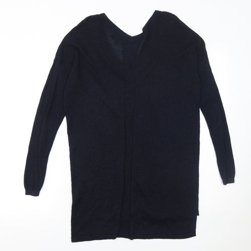 Next Women's Black Jewel V-Neck Long Sleeve Knit Jumper Size 10