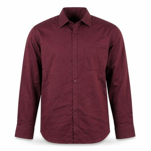 Thomas Nash Men's Red Cotton Blend Long Sleeve Regular Fit Button-Up Shirt 17in