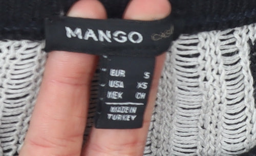Mango Women’s Black Polka Dot Crew Neck Jumper Size 8