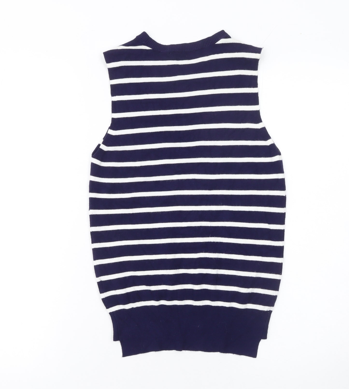 Zara Women Blue White Striped Knit Sleeveless Tank Top Size 8