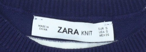 Zara Women Blue White Striped Knit Sleeveless Tank Top Size 8