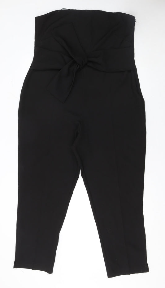 Next Women’s Black Strapless Bow Front Jumpsuit Size 18