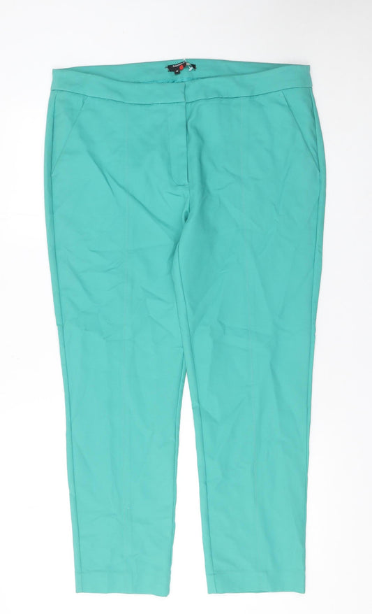 Paramour Women’s Green Size 18 Cotton Stretch Tapered Trousers