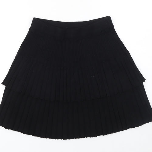 Yu & Me Paris Womens Black Pleated Mini Skirt Size S