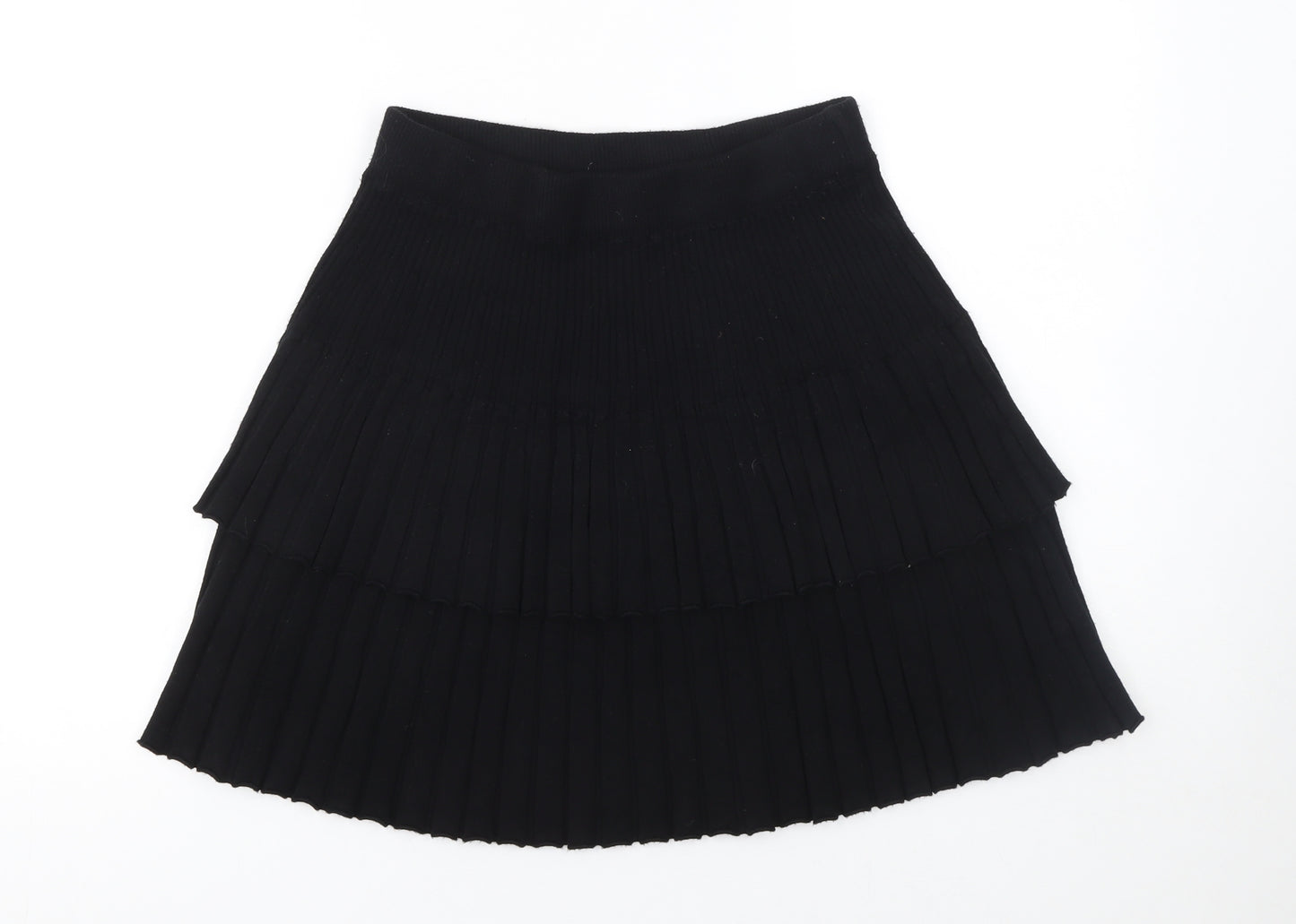 Yu & Me Paris Womens Black Pleated Mini Skirt Size S