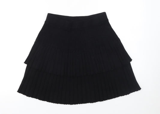 Yu & Me Paris Womens Black Pleated Mini Skirt Size S