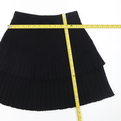 Yu & Me Paris Womens Black Pleated Mini Skirt Size S
