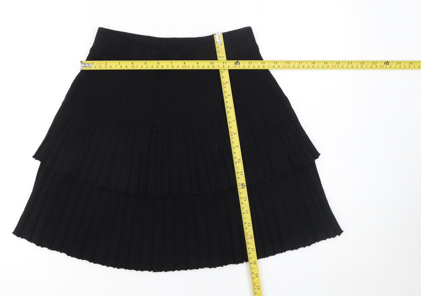 Yu & Me Paris Womens Black Pleated Mini Skirt Size S