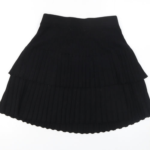 Yu & Me Paris Womens Black Pleated Mini Skirt Size S