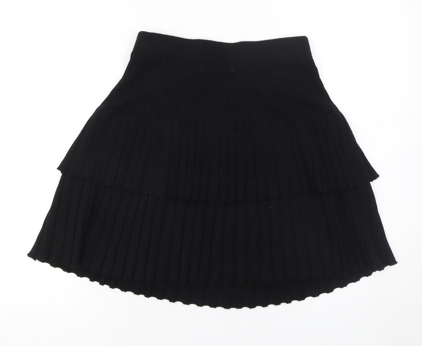 Yu & Me Paris Womens Black Pleated Mini Skirt Size S